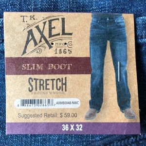 Axel slim boot cut stretch 36x32 jeans.